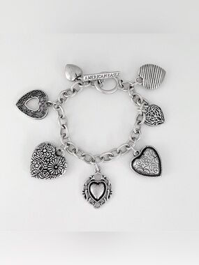 American Eagle Vintage Heart Charm Bracelet